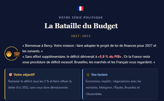 La Bataille du budget : un jeu gratuit pour gérer les finances de la France